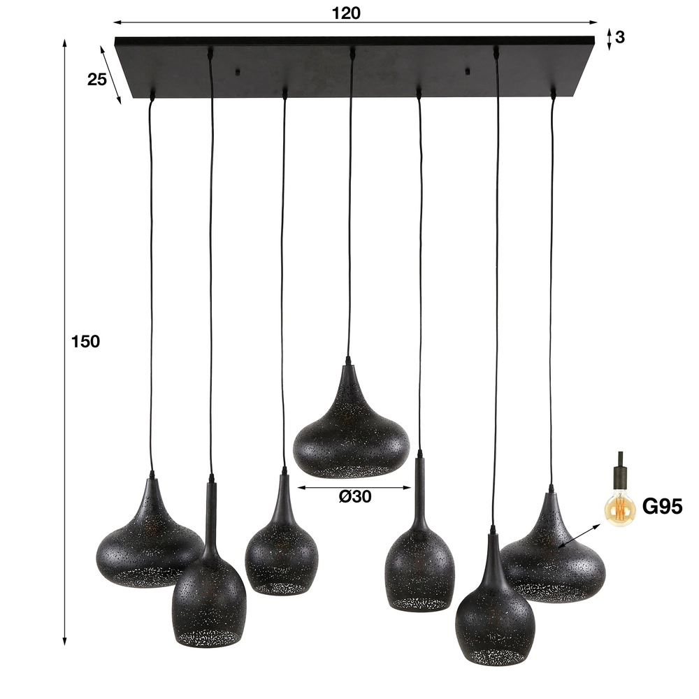 Dining table pendant lamp Zip 7x E27 Lyora 8716803512962