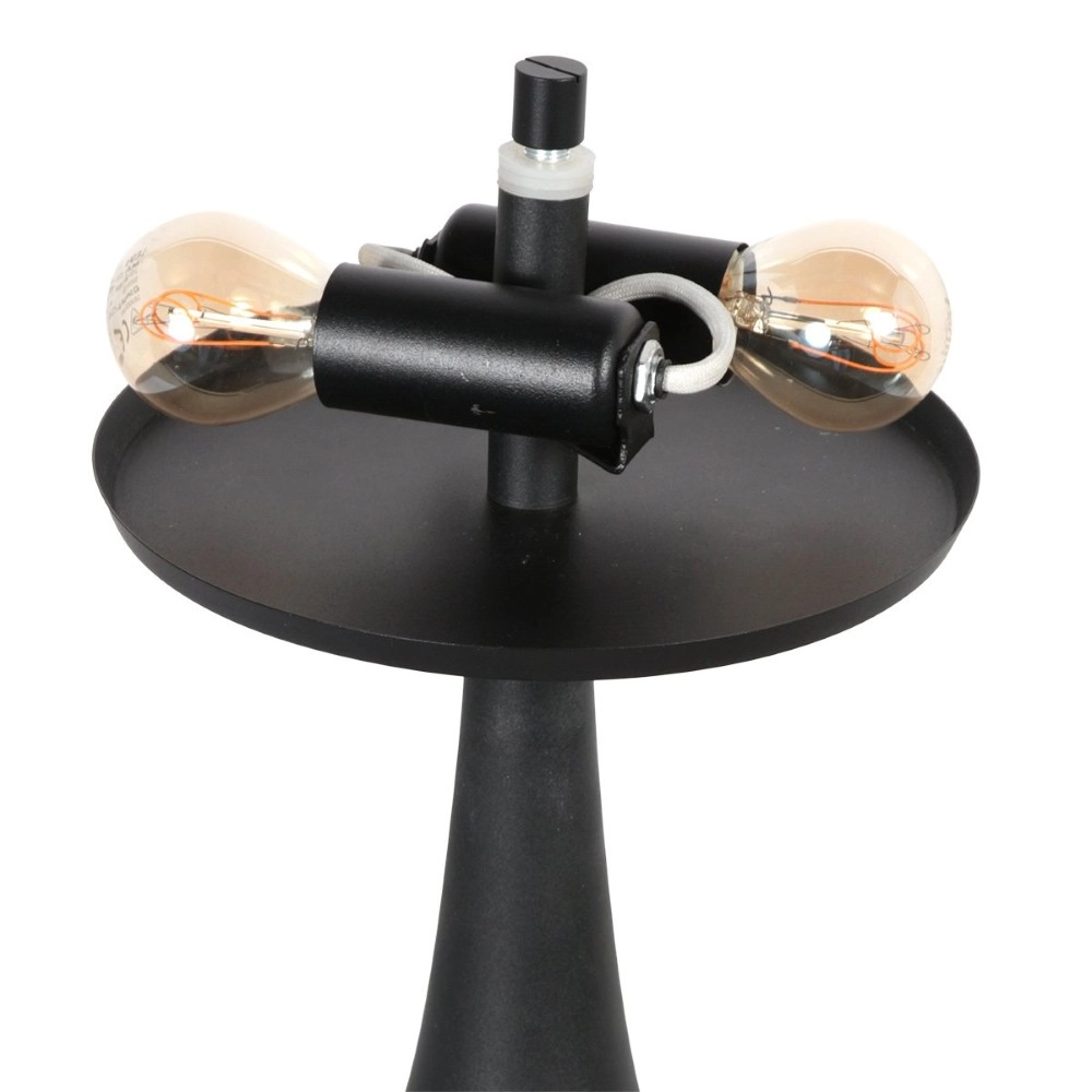Table lamp Ancilla black with smoke glass