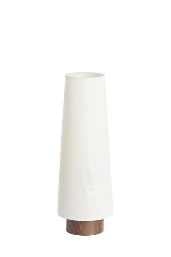 Table lamp white Howie with dark wood Ø 15cm Light & Living 8717807759360