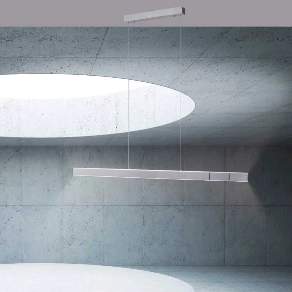 Sleek hanging lamp Pure Lume aluminum Paul Neuhaus 4012248352212