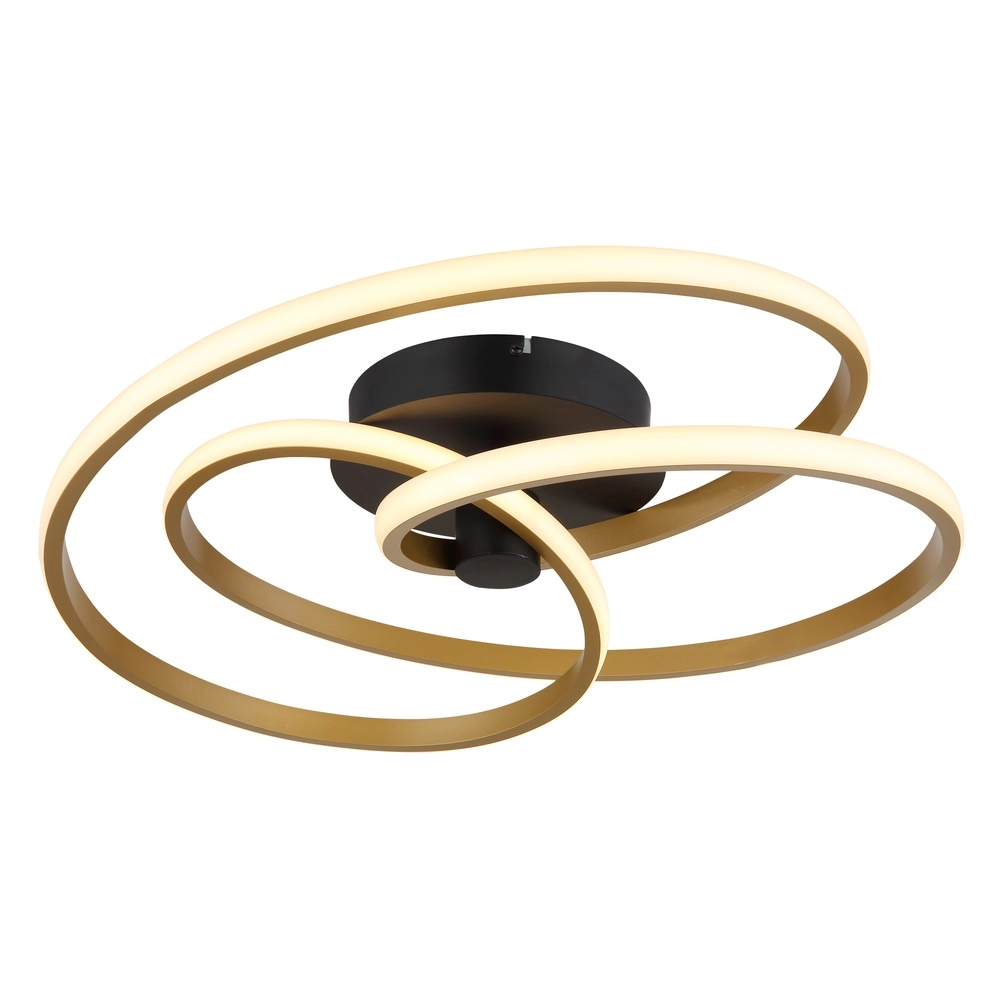 Modern ceiling lamp Glyxar black with gold
