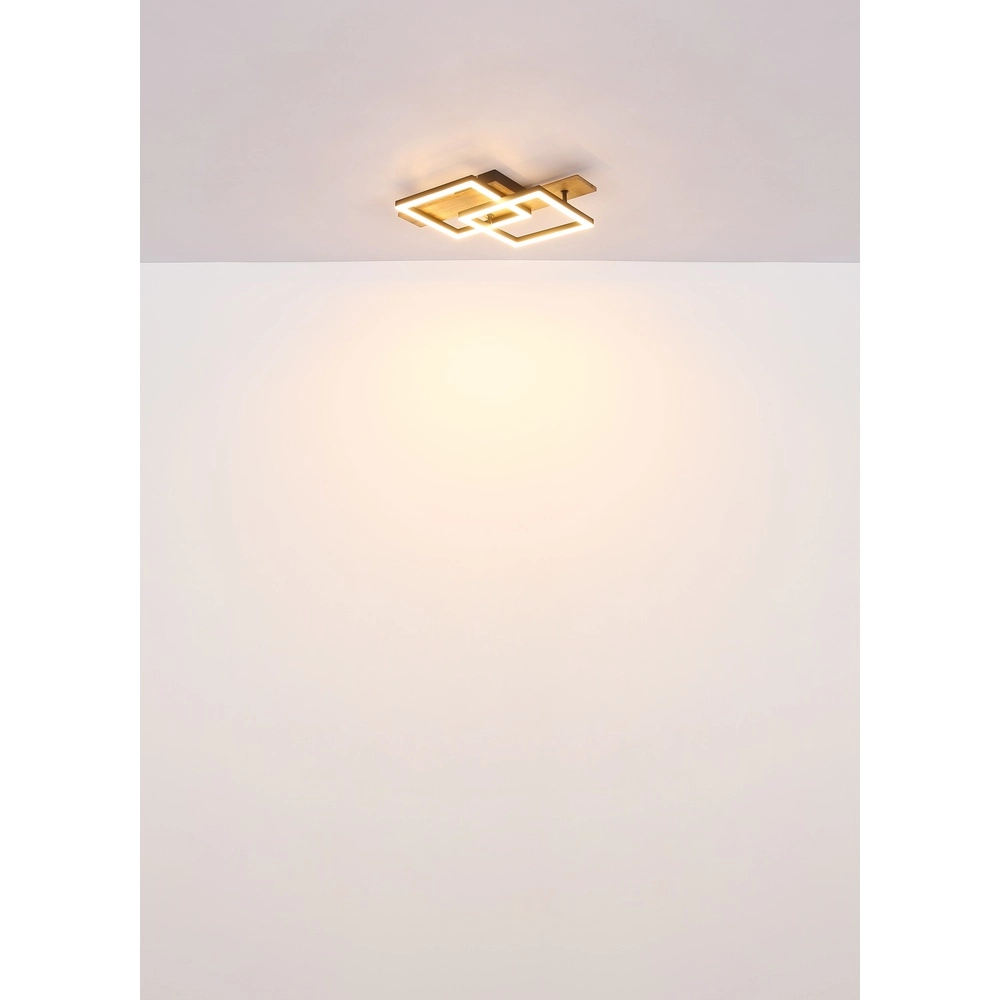 Design ceiling lamp Jeffry black with wood 44cm Globo 9007371507597