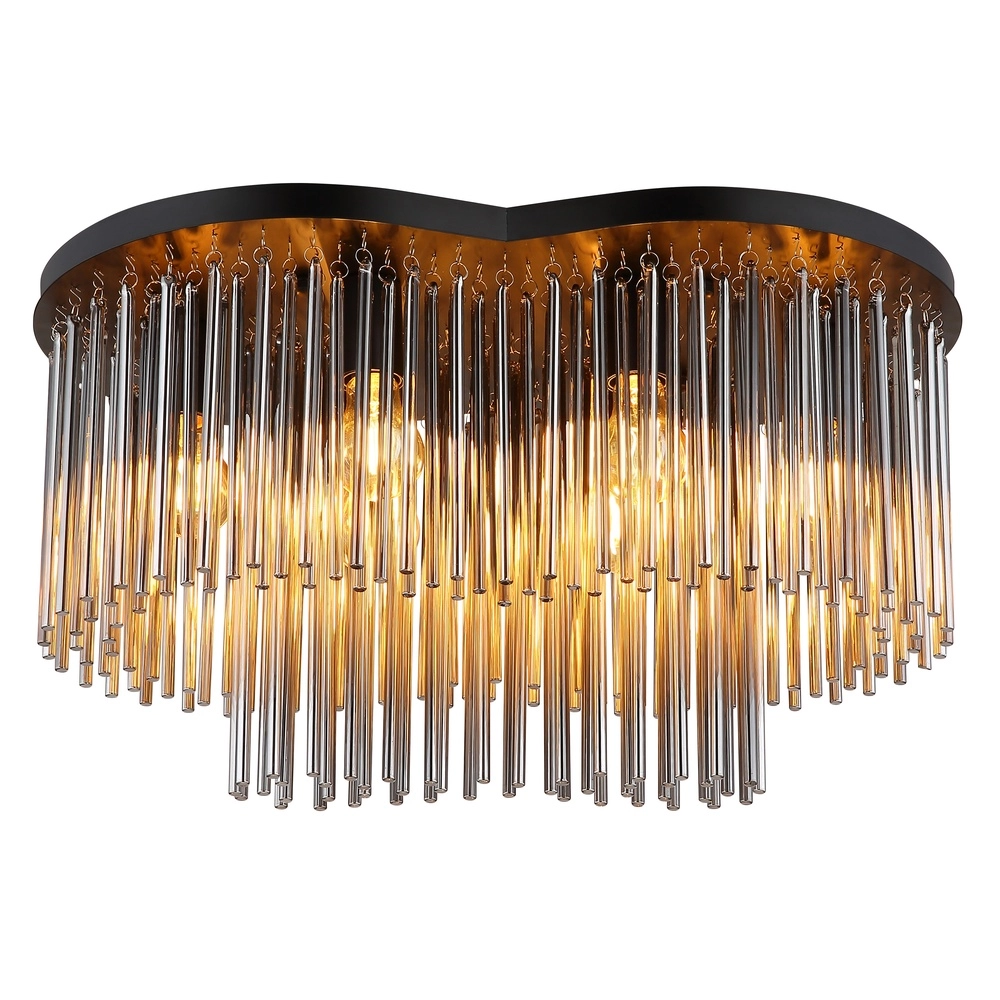 Ceiling lamp Gorley black with glass rods Globo 9007371528622