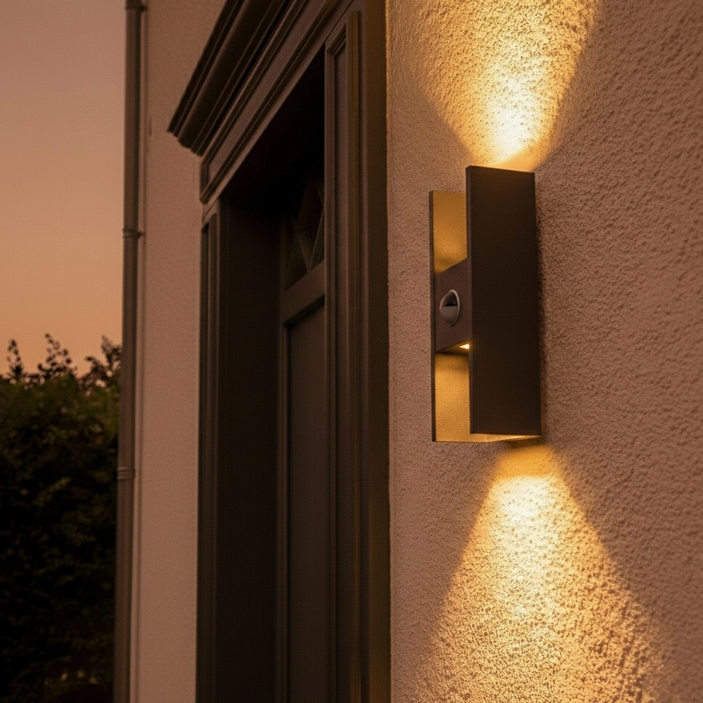Wall spotlight Flatt Black with sensor SLV 4024163306461
