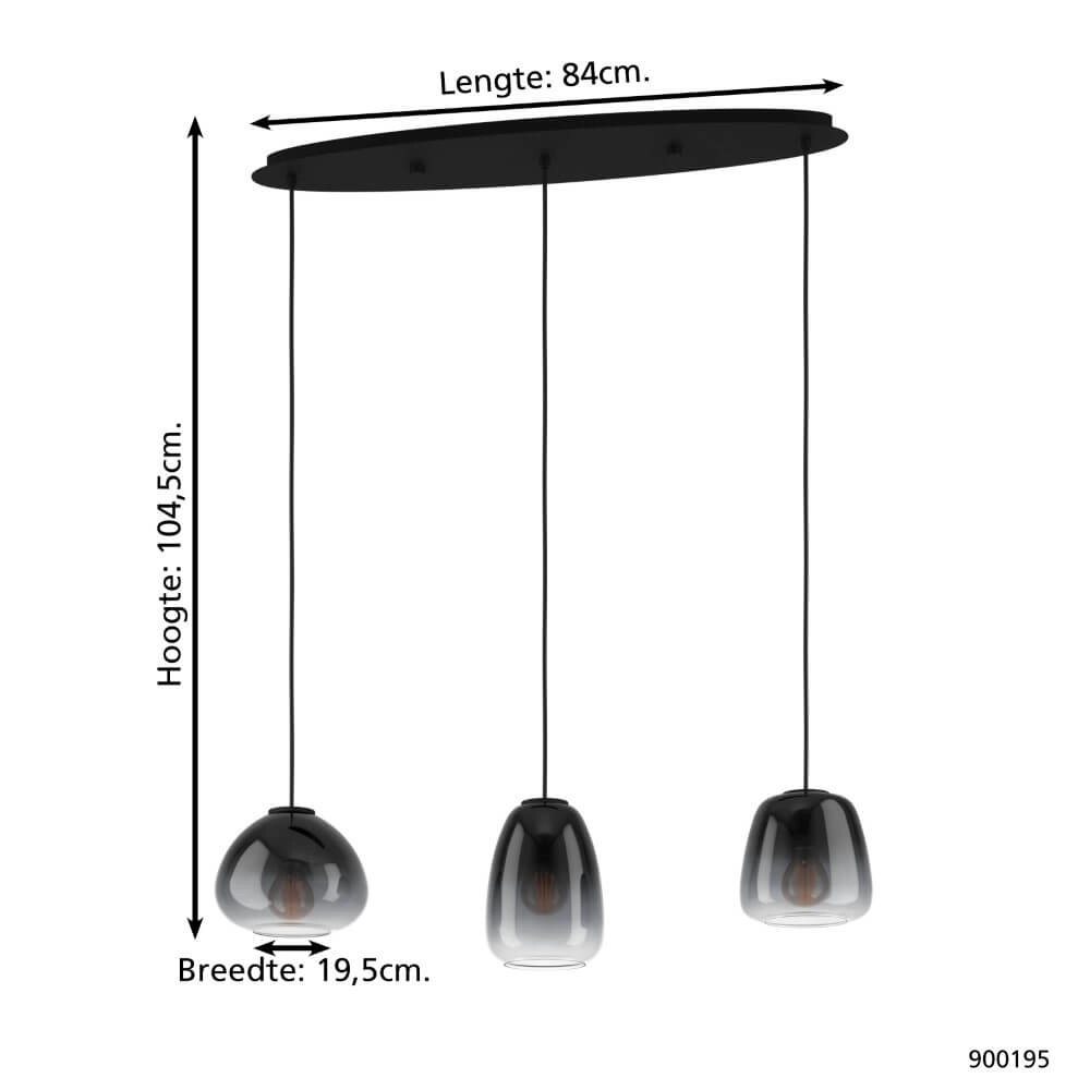 Dining room hanging lamp Aguilares with glass Eglo 9008606235551