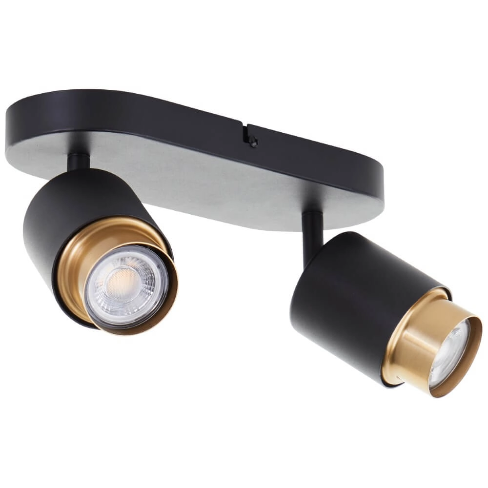 2-light surface-mounted spotlight Covelo black with gold Brilliant 4004353441356