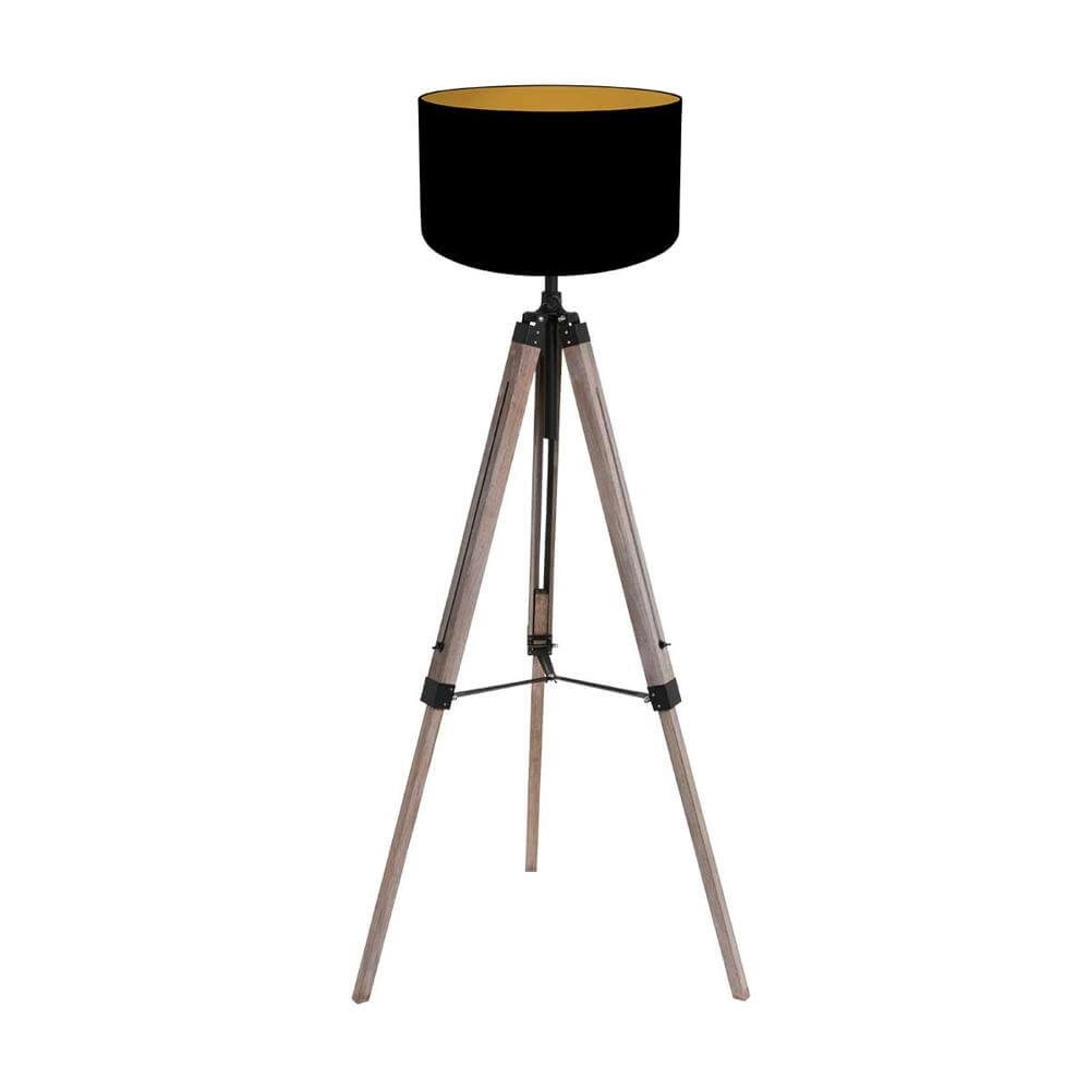 Tripod floor lamp Triek with black hood