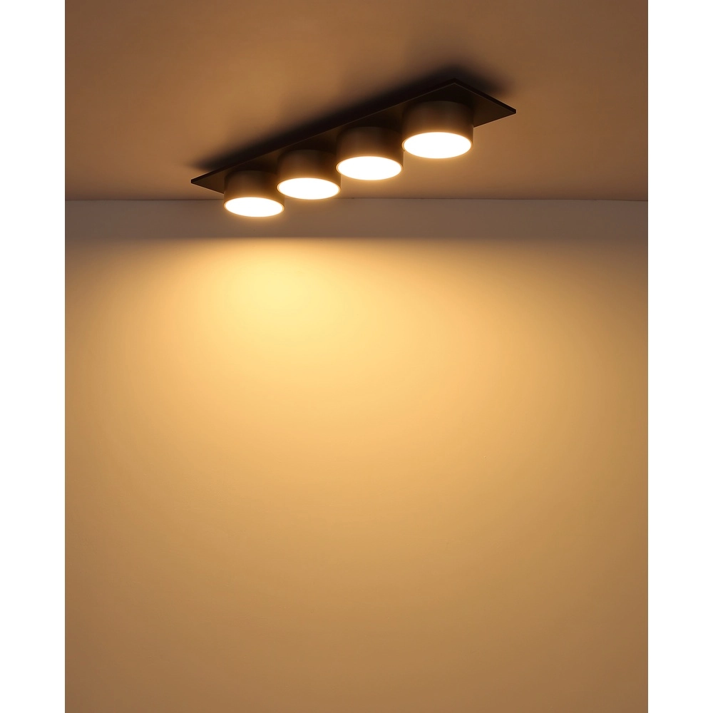 4-light ceiling lamp Raymond black with champagne Globo 9007371525874