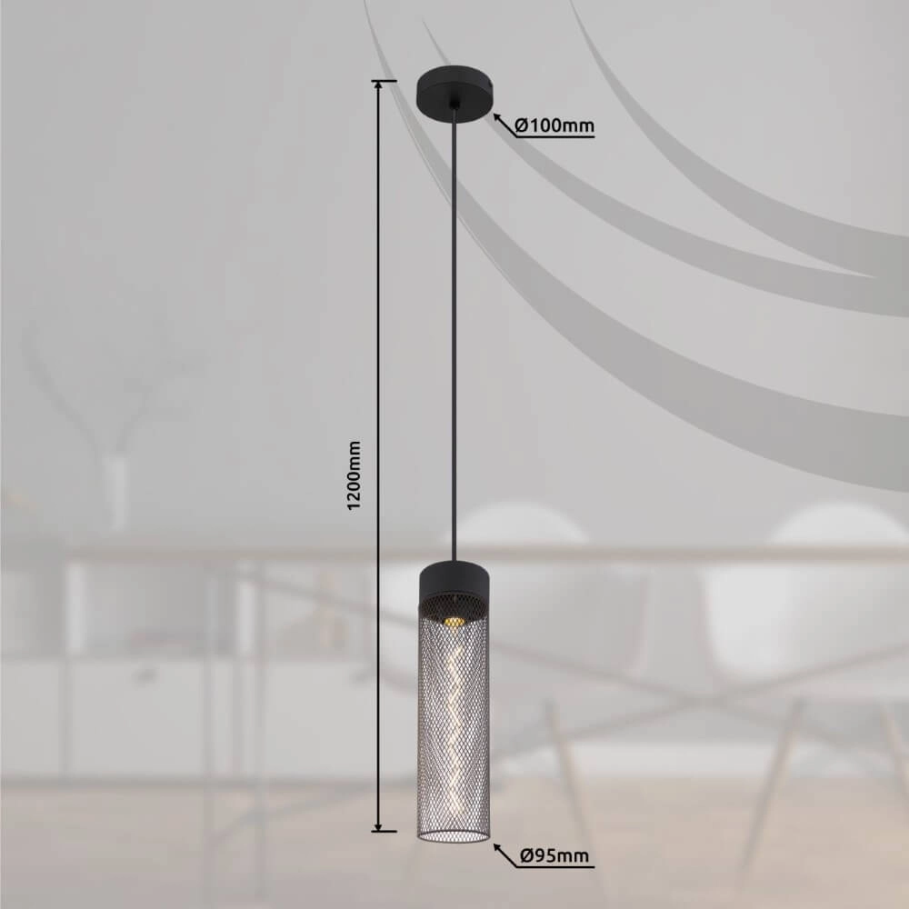 Pendant lamp Hans black Globo 9007371444502
