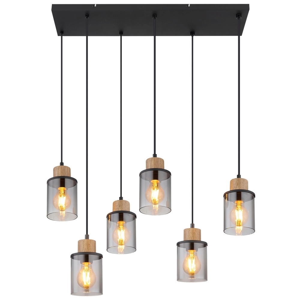 6-light pendant lamp Reid Black Globo 9007371448265