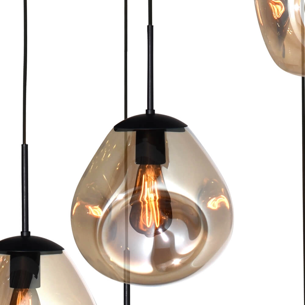 Vide hanging lamp Lava 5x gold glass Ø 24cm Masterlight 8718121286570