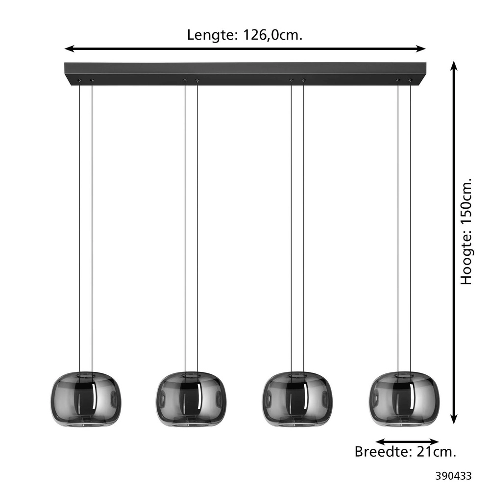 Design pendant lamp Hortunas 4-light Eglo 9008606339211