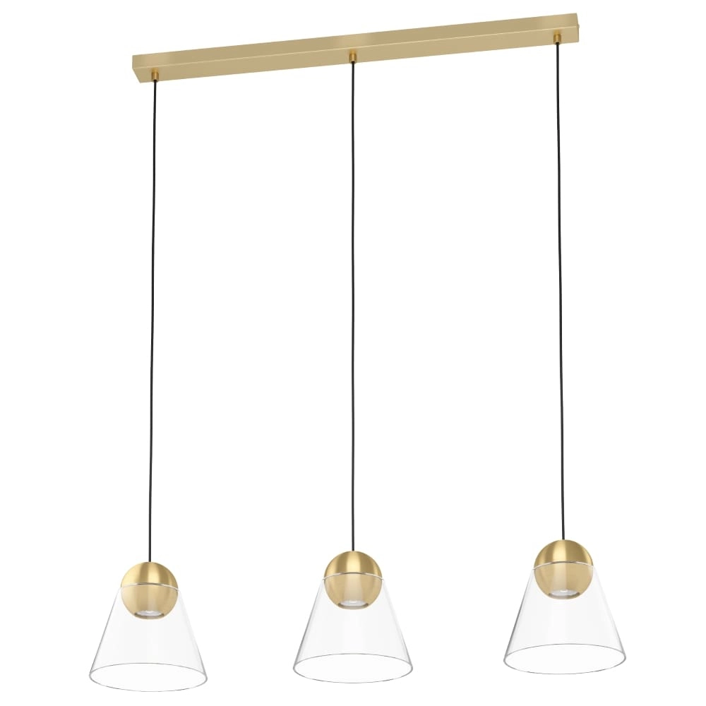 Gold dining table lamp Cerasella with glass