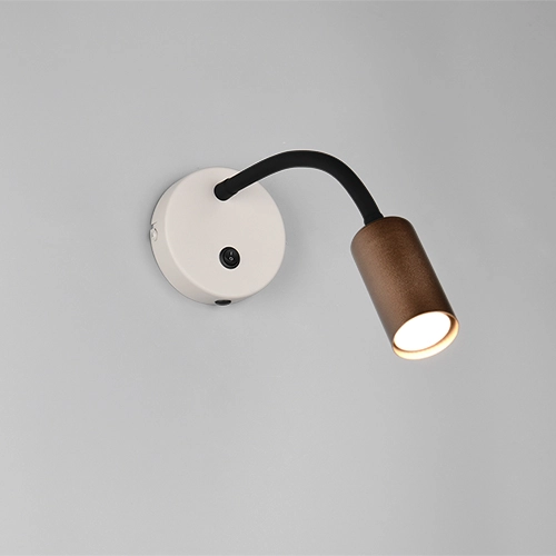 Wall light Taryn mocha brown with switch