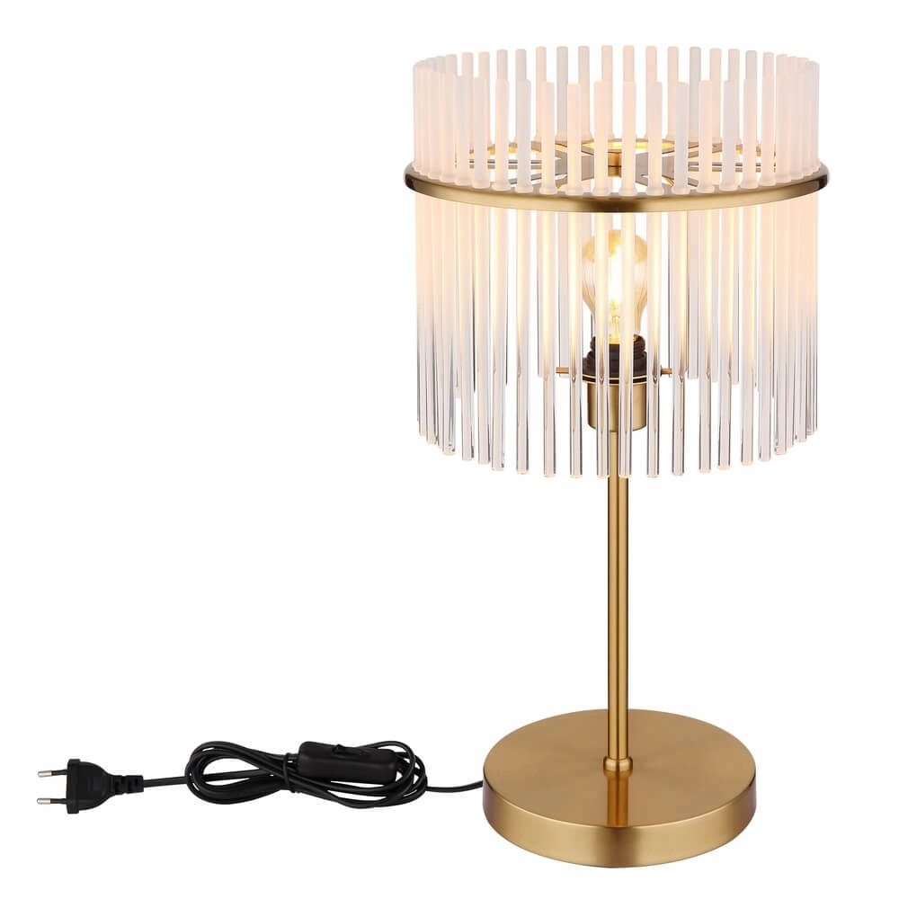 Golden table lamp Gorley with glass Ø 30cm Globo 9007371475018