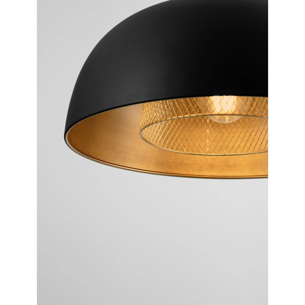 Pendant lamp Sqube black with gold Lyora 5212017454799