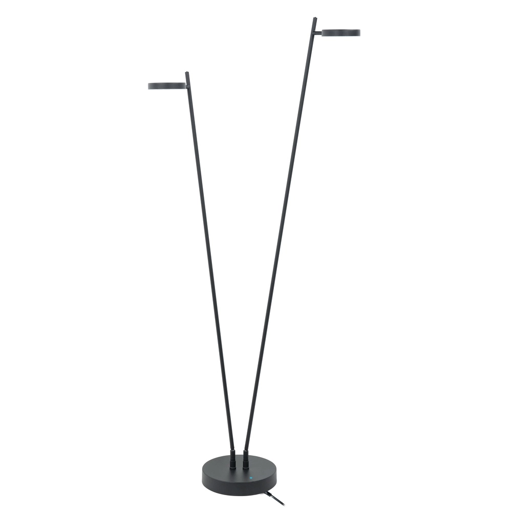 Design floor lamp Round Move + battery Black rechargeable 2-light