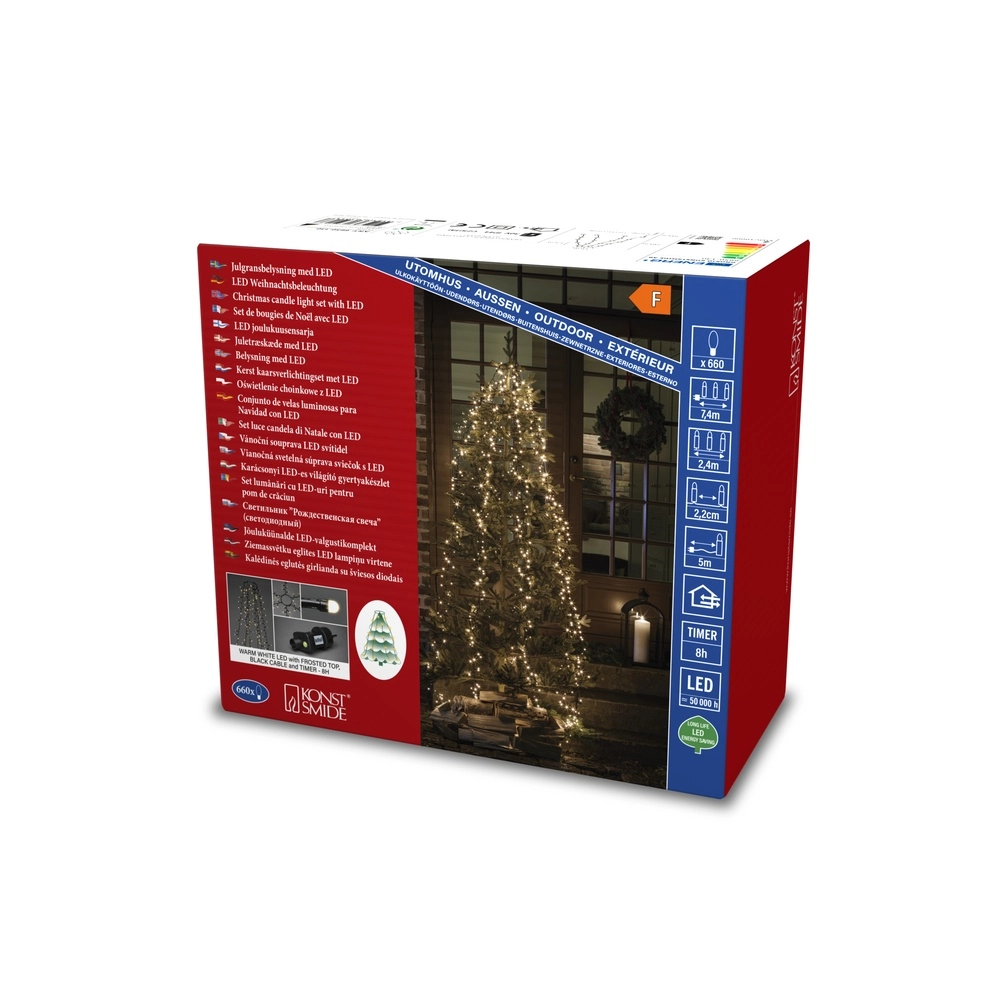 Lighting set 240cm - 6x 110 led - 2700K frosted for Christmas tree KonstSmide 7318306650137