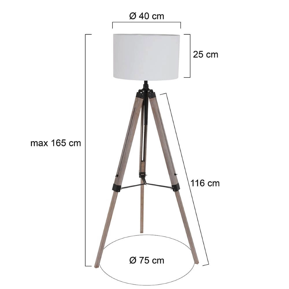 Tripod table lamp Triek white hood Steinhauer 8712746152395