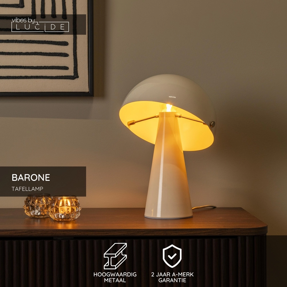 Table lamp Barone cream 23cm Lucide Vibes 5411212650078