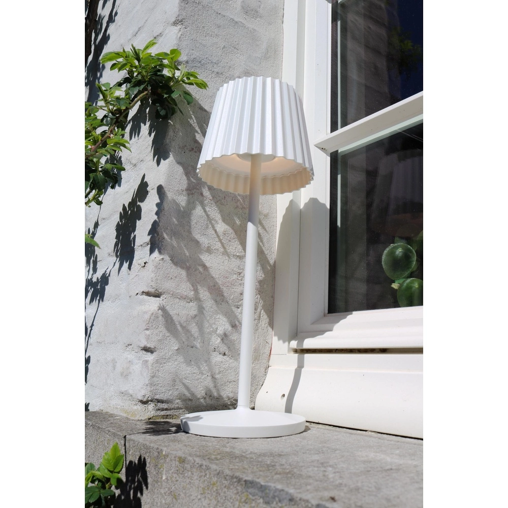 Rechargeable table lamp Justine white with charging station Lucide 5411212272188