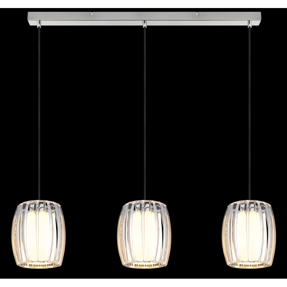 3-light pendant lamp Maribel chrome straight Globo 9007371592098