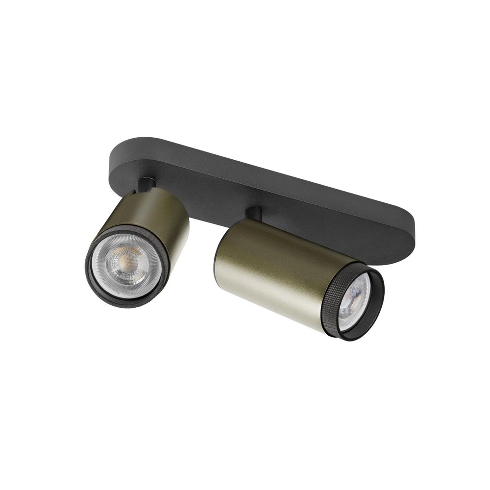 Surface-mounted spot Grip! L 2-light bronze with black ring SLV 4024163304382