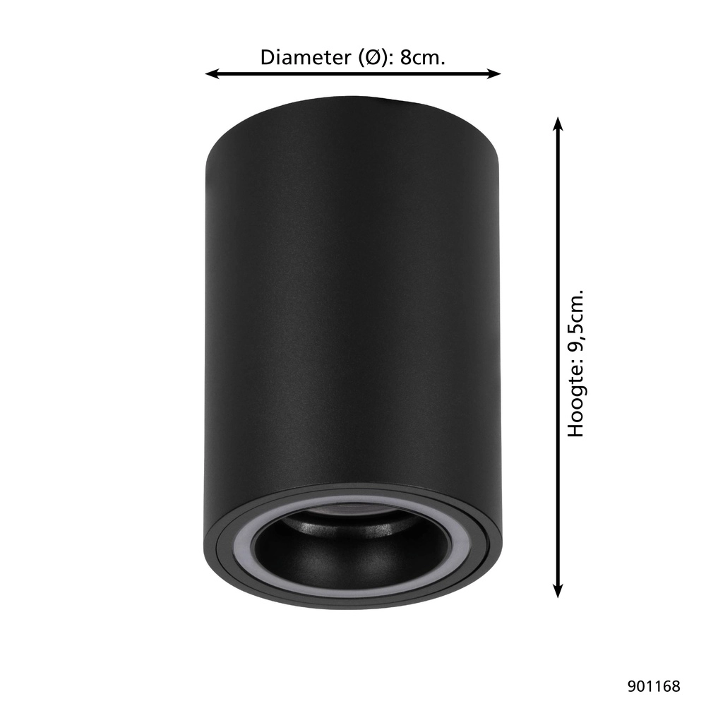 Zigbee surface-mounted spot Carosso-Z Black Eglo 9008606312900
