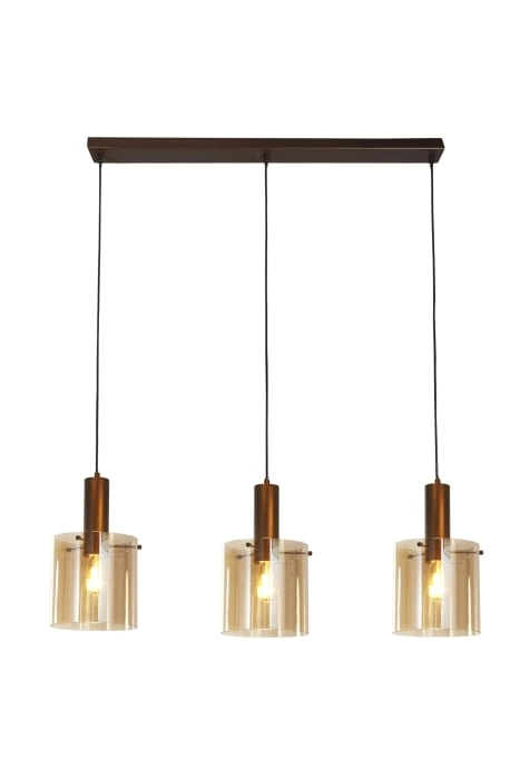 Brown pendant lamp Sweden 3-light straight