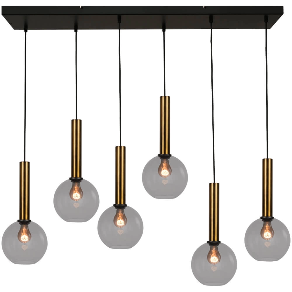 6-light hanging lamp Bella 2 with smoke glass