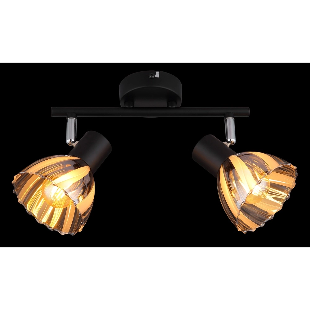 Ceiling lamp 2-lights Zachery Black Globo 9007371522507