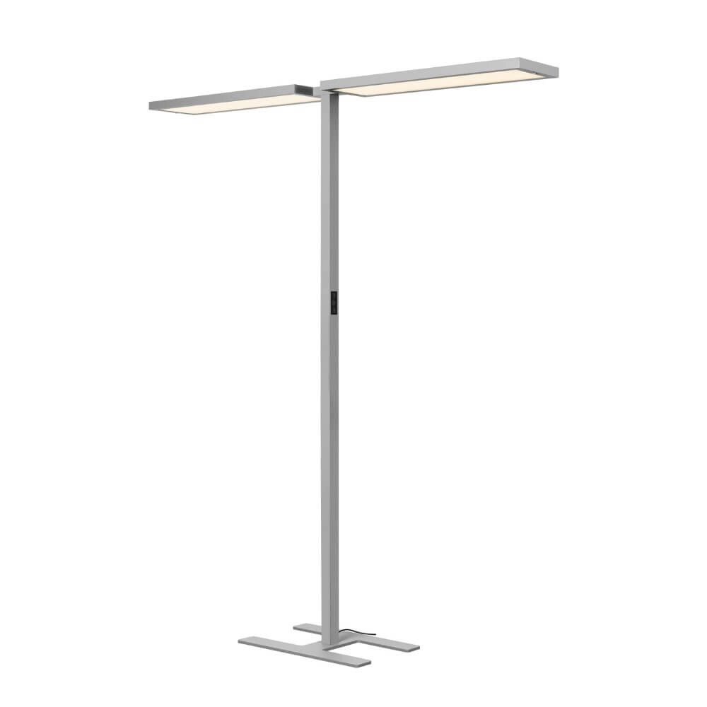 Led Office Floor Lamp Worklight Pro Grey - Double SLV 4024163277952
