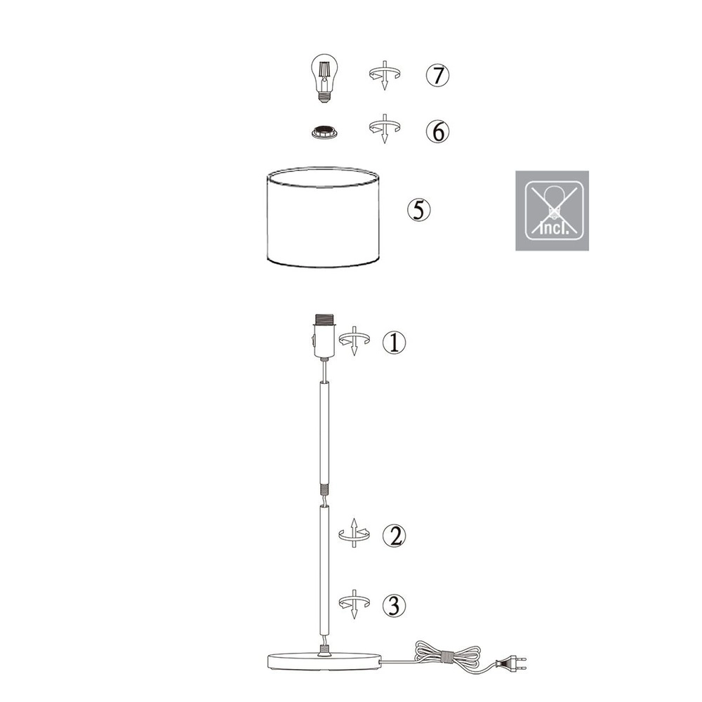 Black floor lamp Noor with grey hood Steinhauer 8712746182354