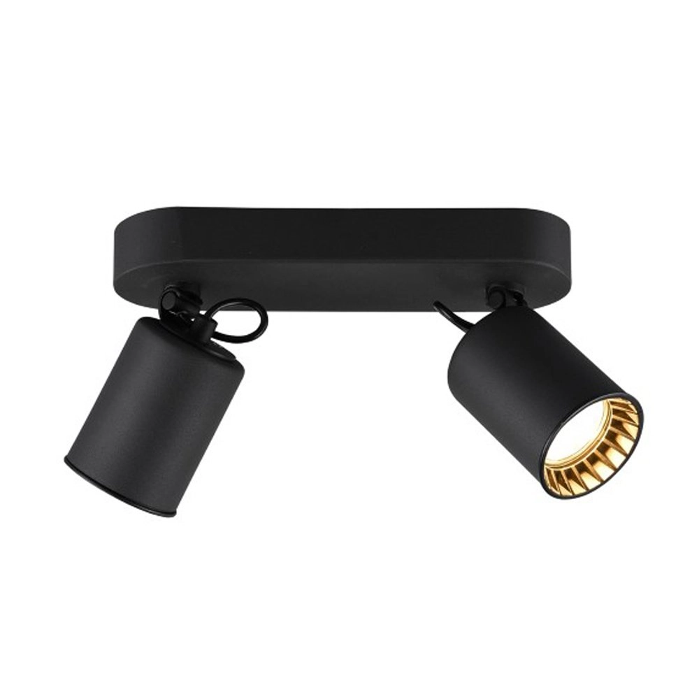 Black ceiling lamp Pago with 2 spotlights Trio 4017807408249