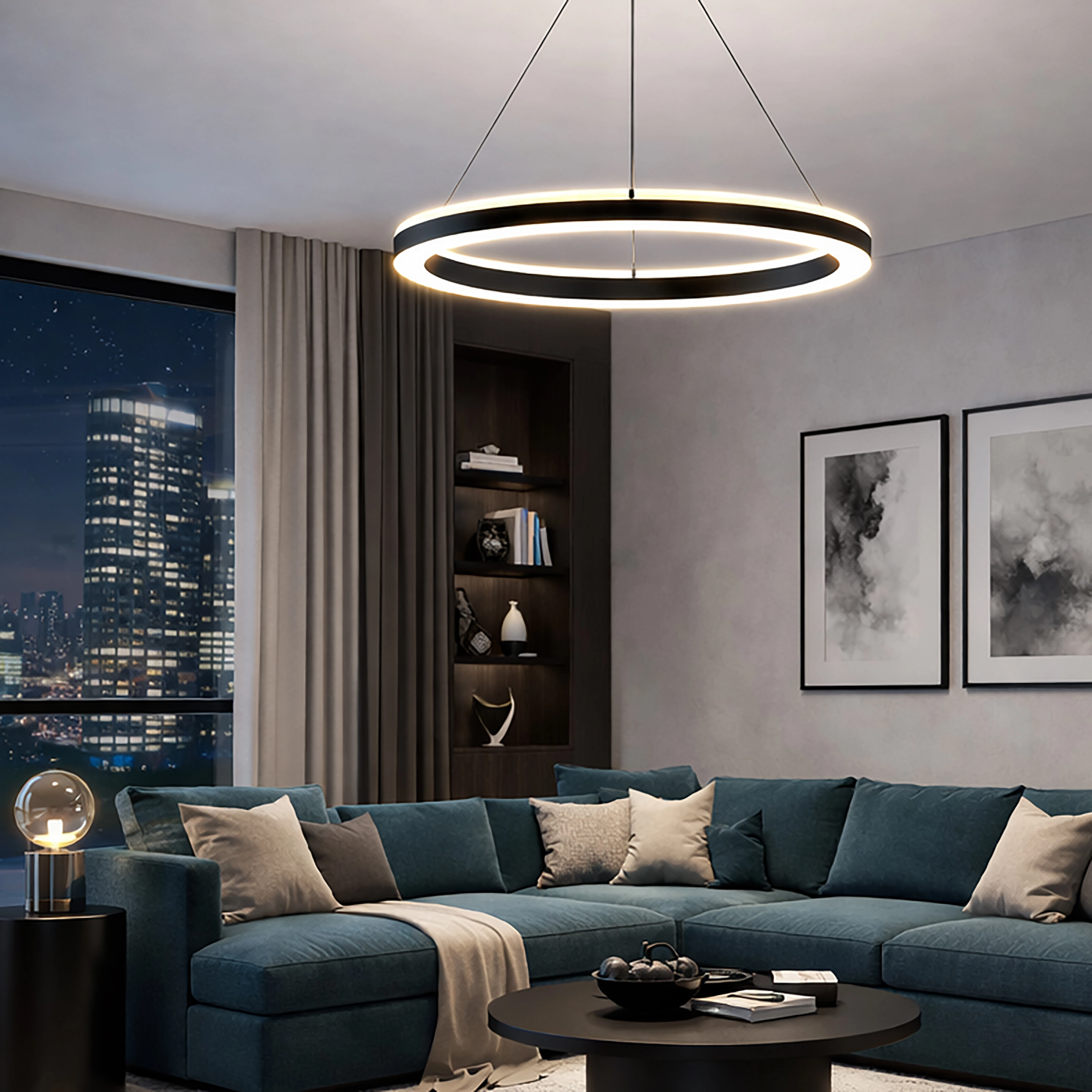 Design pendant lamp Ada Ø 100cm black Lyora 5053423315478