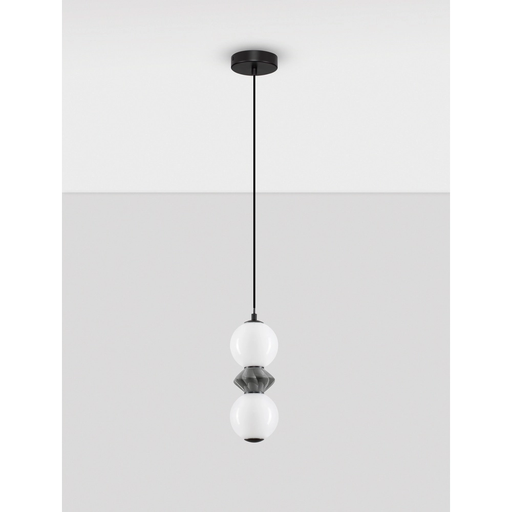 Pendant lamp Pallina white - grey Lyora 5212017483980