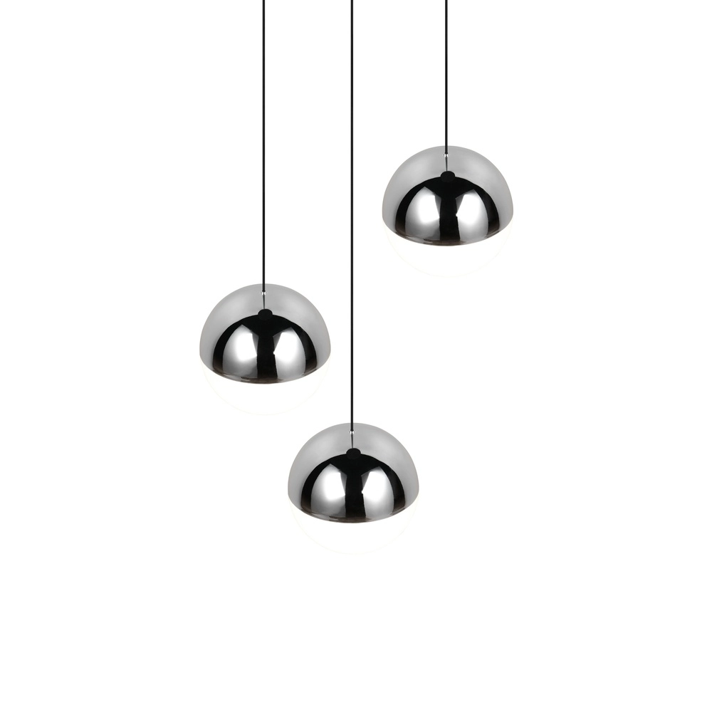 3-light pendant lamp Senta round chrome Trio 4017807685824