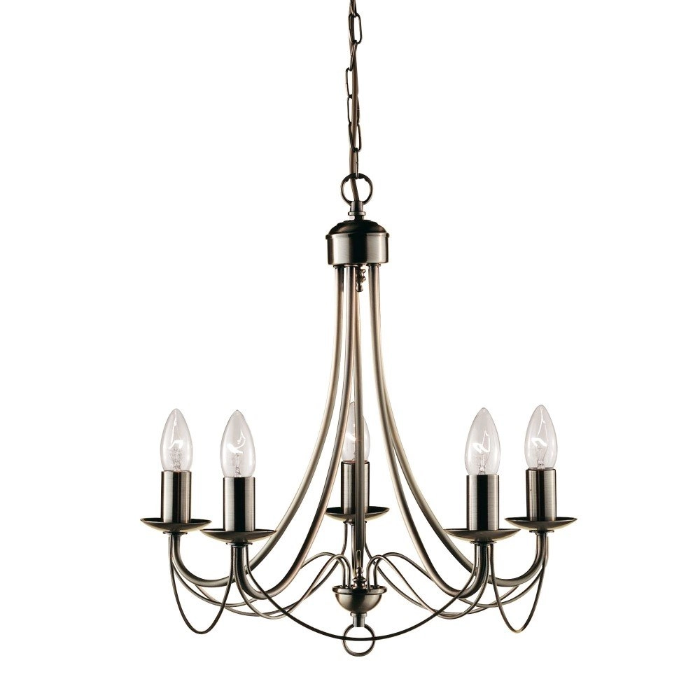 Chandelier Maypole 46cm 5-light matt bronze brown