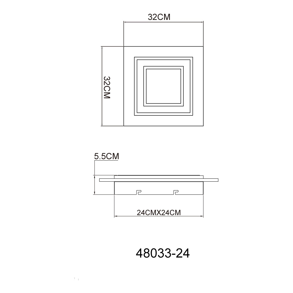 Design ceiling light Jayden square 32cm Globo 9007371459049