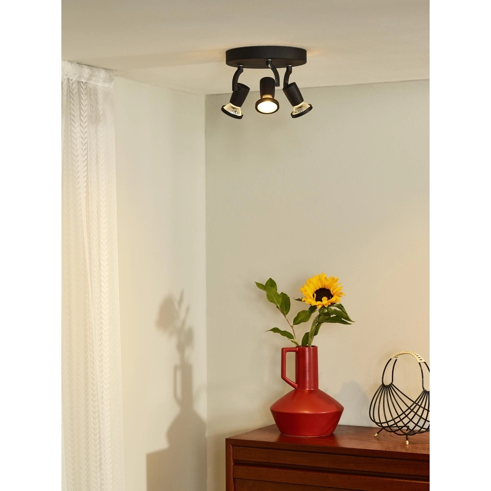 Ceiling lamp Jaster-Led 3-light black Lucide 5411212114716