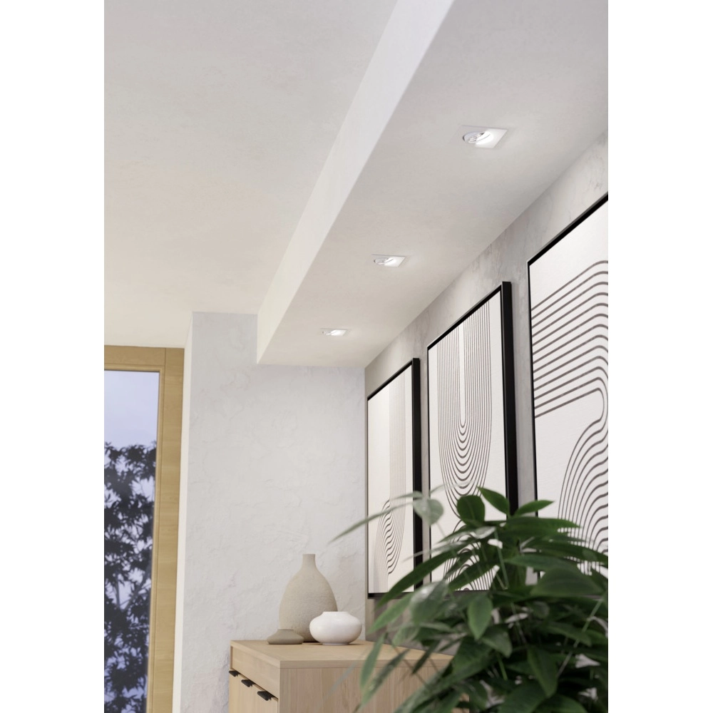 Set of 3 recessed spotlights Saliceto square white Eglo 9008606358830