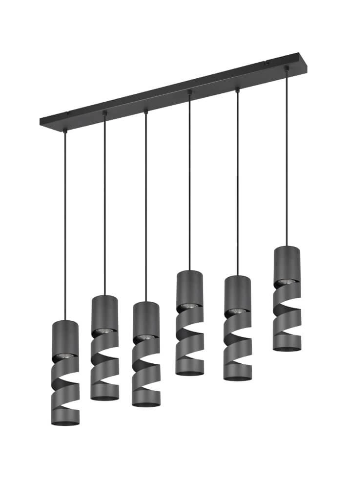 6-light tube pendant lamp Stream black Trio 4017807614022