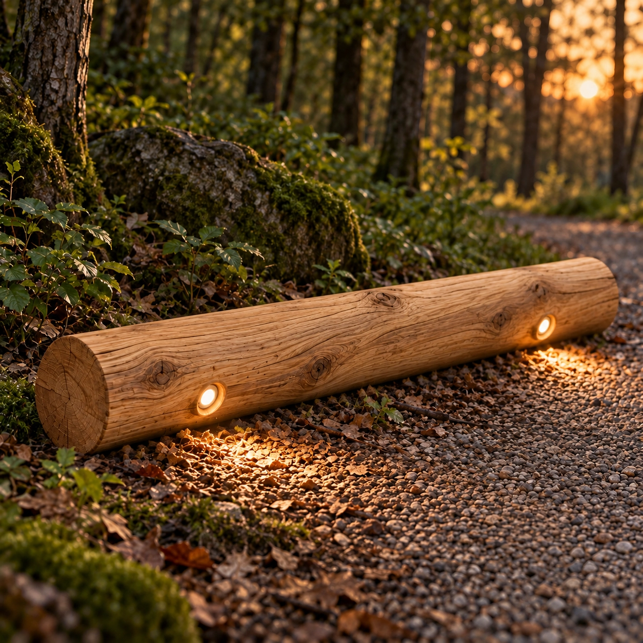 Wooden path lighting Tronco Chestnut - 200cm - 2700K
