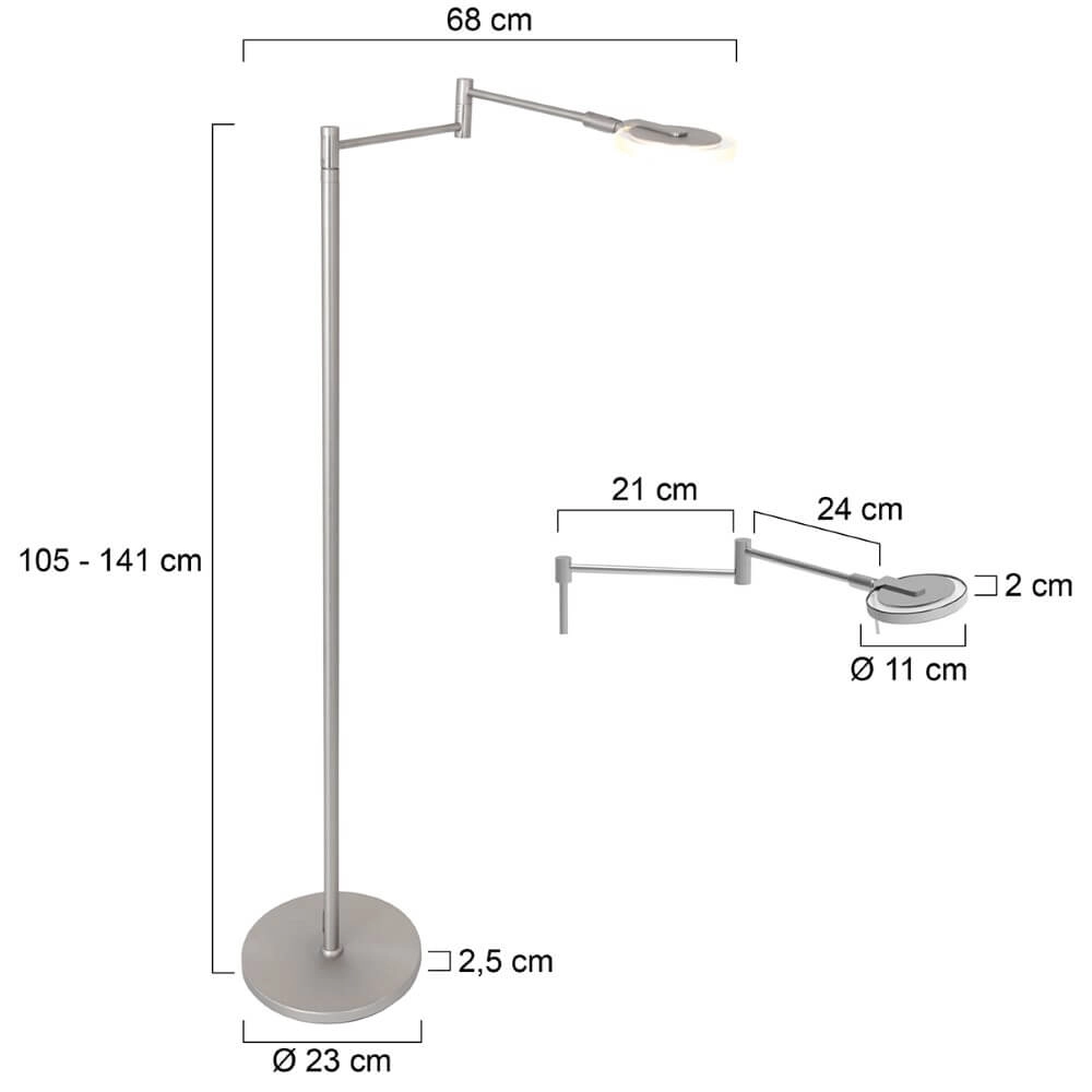 Adjustable reading lamp Turound Stainless steel Steinhauer 8712746135633