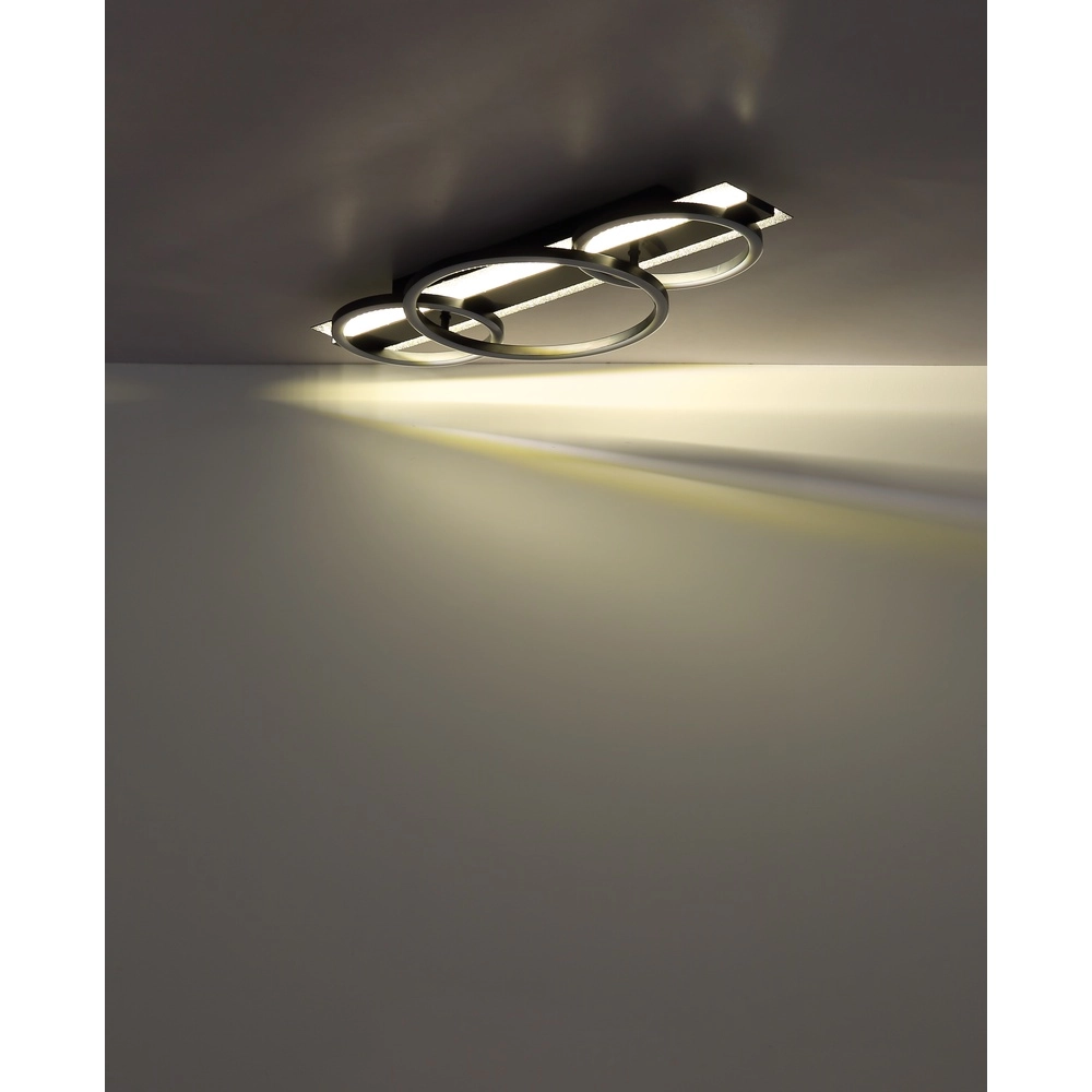 Black ceiling lamp Norberto 3 rings straight Globo 9007371569830