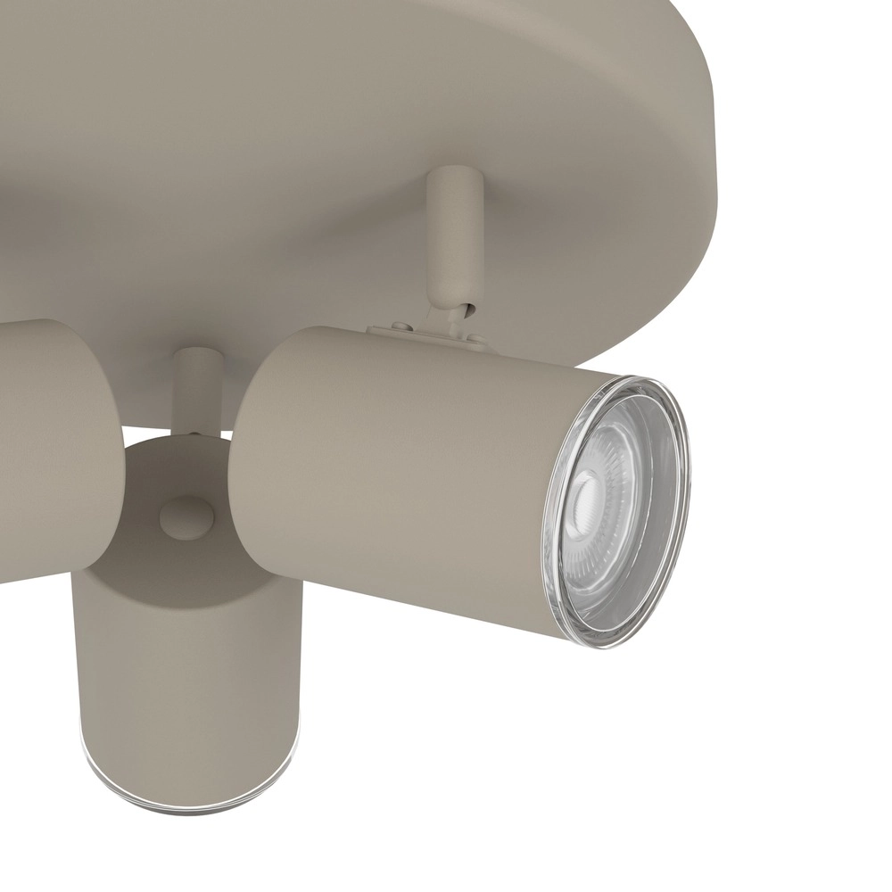 Surface-mounted spot 3-lights Consuma 1 sand brown Ø 25cm Eglo 9008606397280