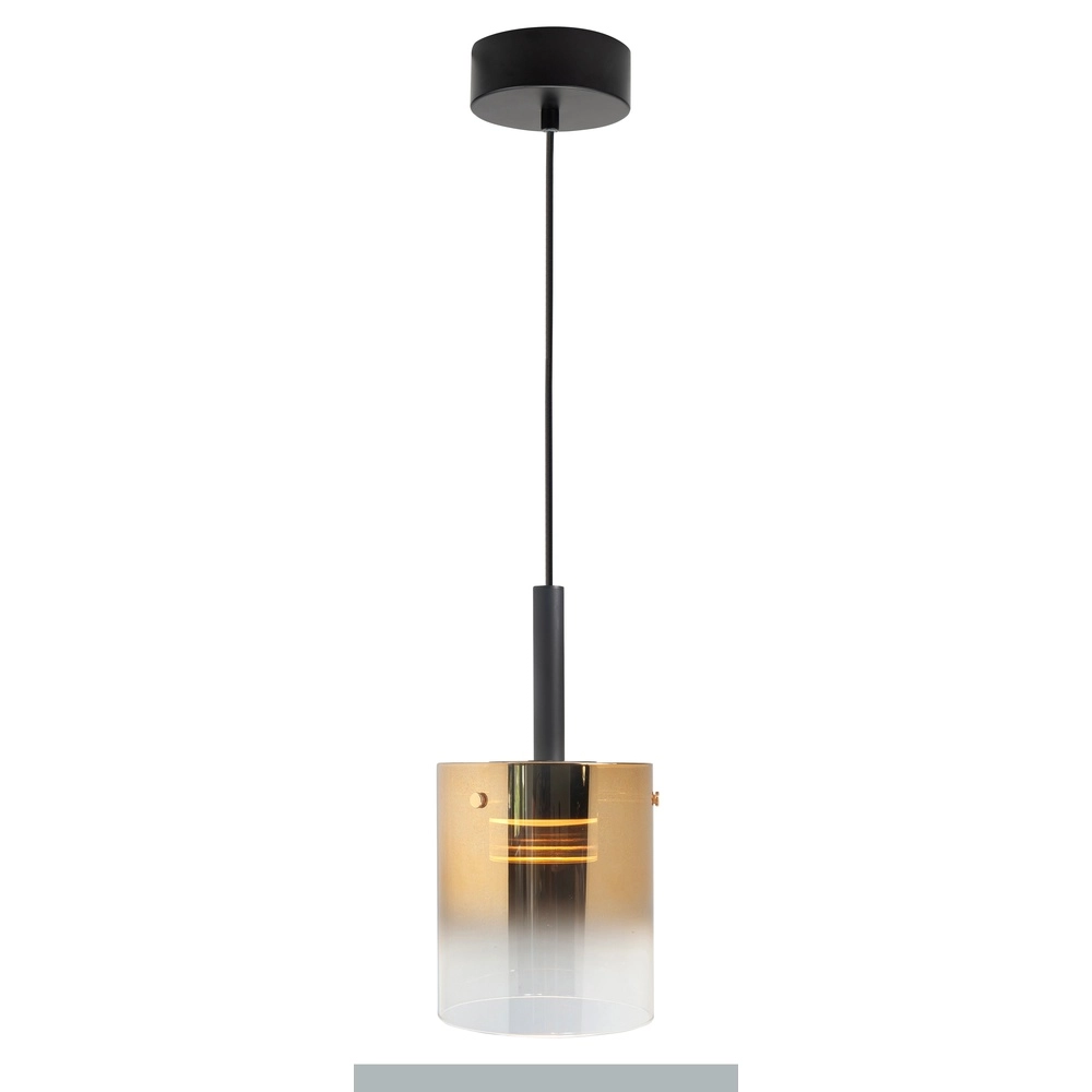 Pendant lamp Salerno black with gold glass