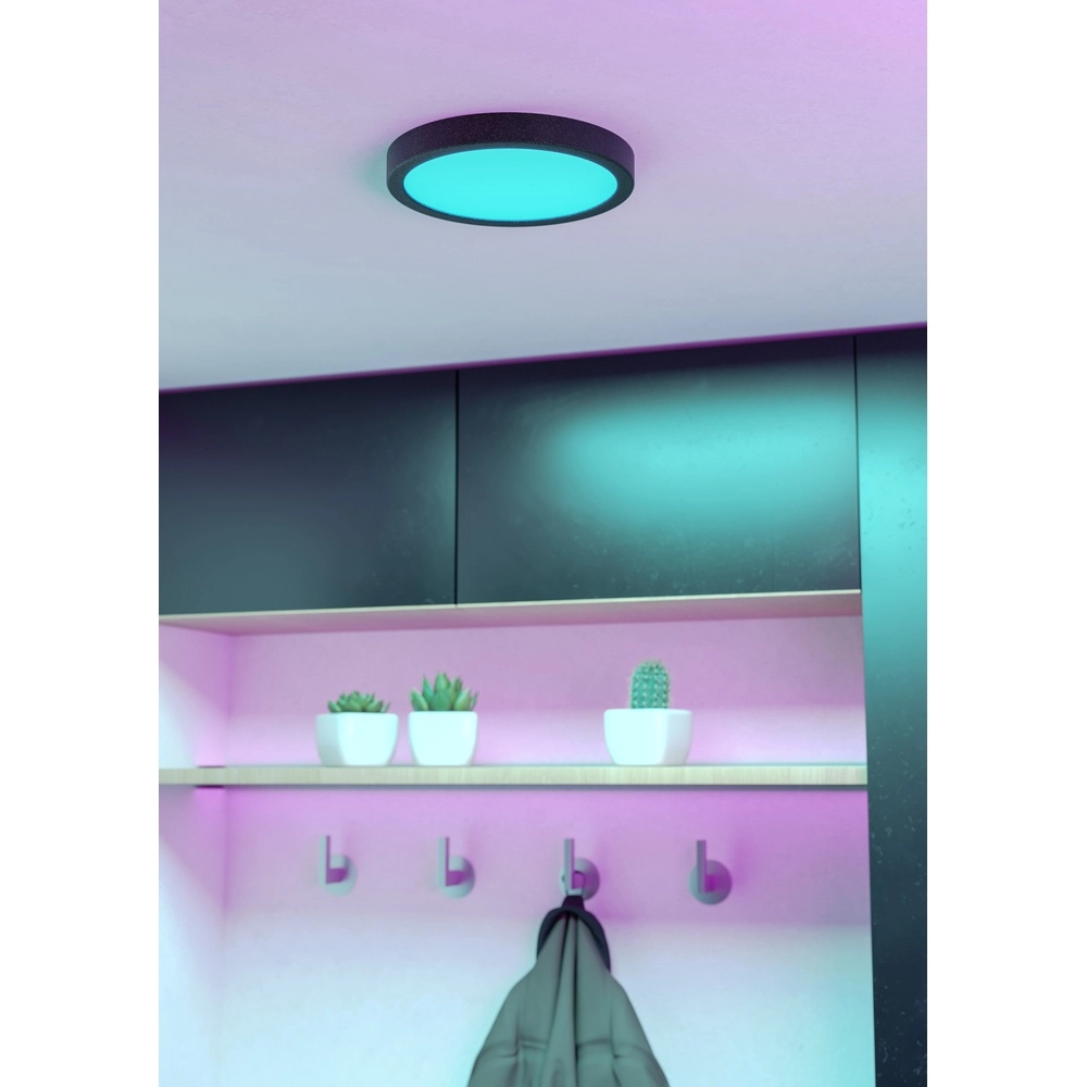Ceiling light IP44 Fueva 6-Z round - black - Ø 21,1cm Eglo 9008606330485