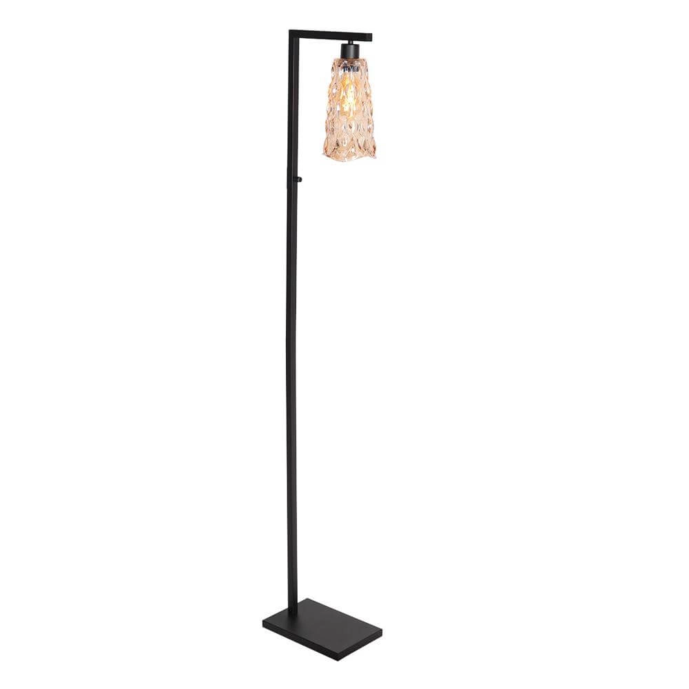 Floor lamp Vidrio black with amber glass