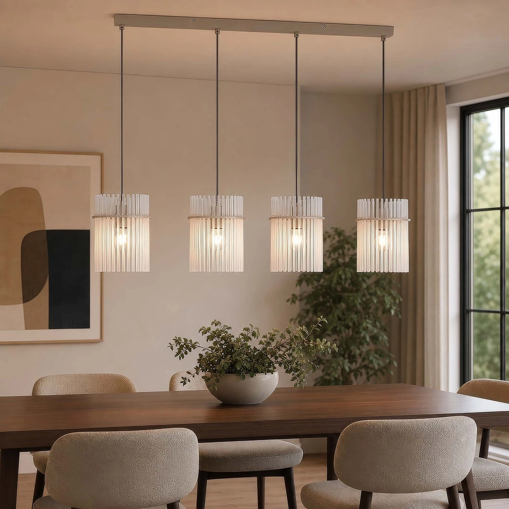 Pendant lamp Swizzle 4-light sand brown
